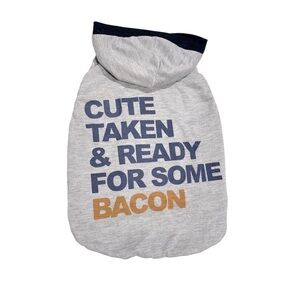 Gray Dog Hoodie with Fun Slogan
